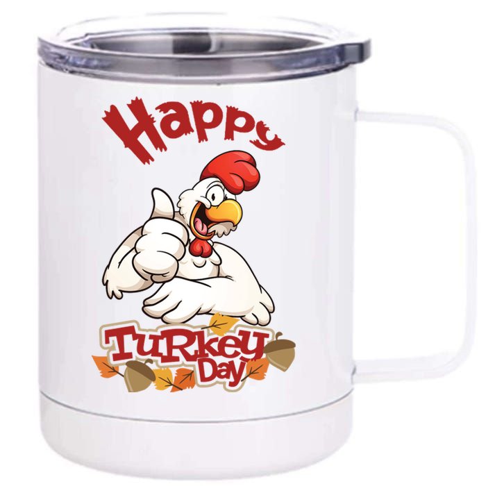 Happy Turkey Day 12 oz Stainless Steel Tumbler Cup