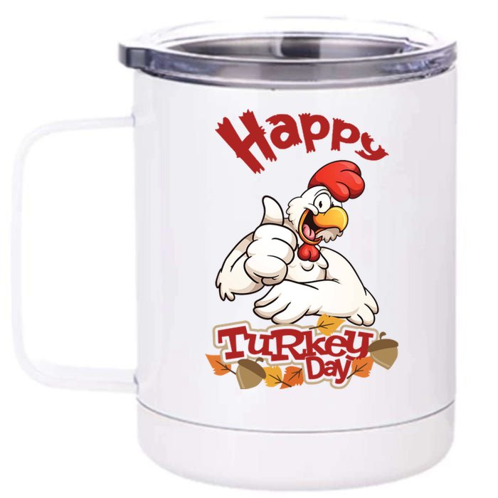 Happy Turkey Day 12 oz Stainless Steel Tumbler Cup