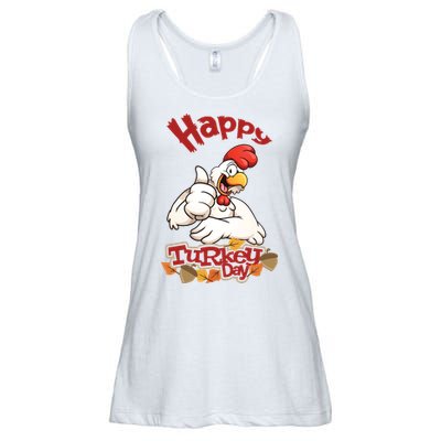 Happy Turkey Day Ladies Essential Flowy Tank
