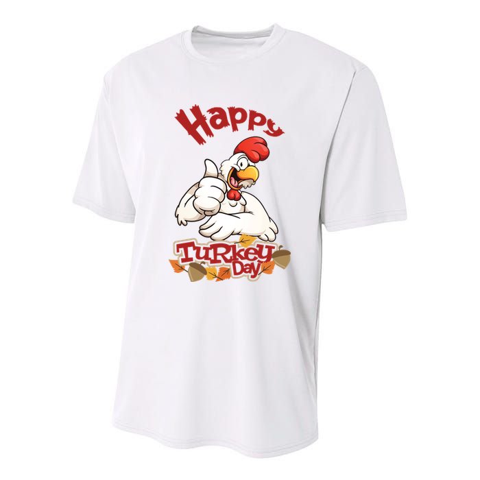 Happy Turkey Day Youth Performance Sprint T-Shirt