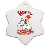 Happy Turkey Day Ceramic Star Ornament