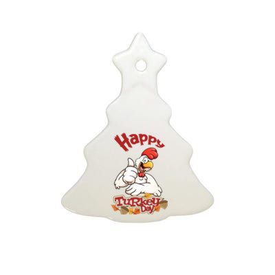 Happy Turkey Day Ceramic Tree Ornament