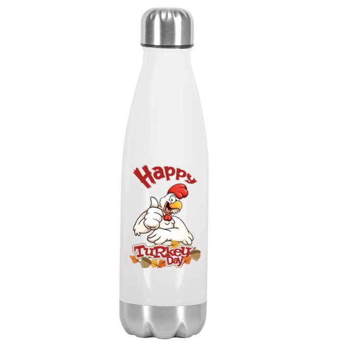 Happy Turkey Day Stainless Steel Insulated Water Bottle