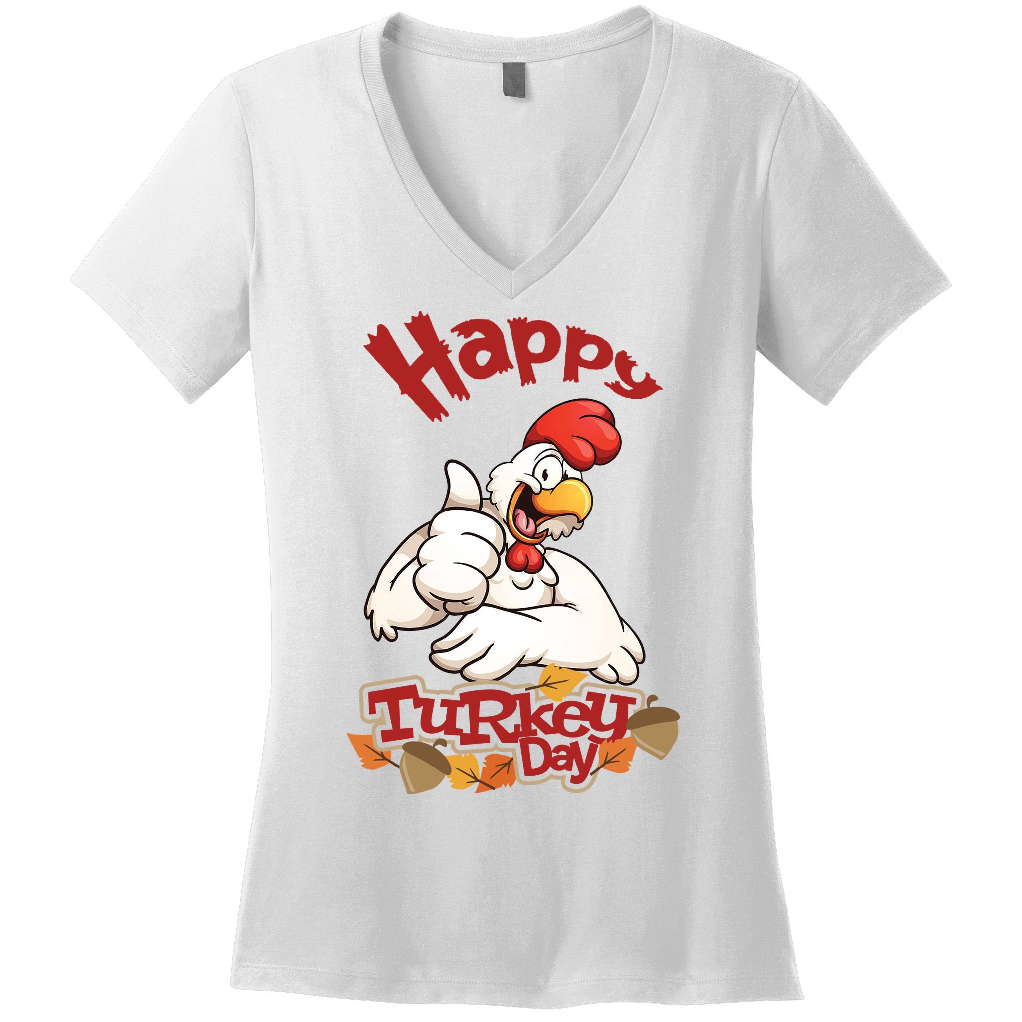 Happy Turkey Day Women's V-Neck T-Shirt