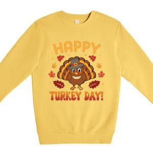 Happy Turkey Day 2024 Autumn Fall Thanksgiving Family Gift Premium Crewneck Sweatshirt