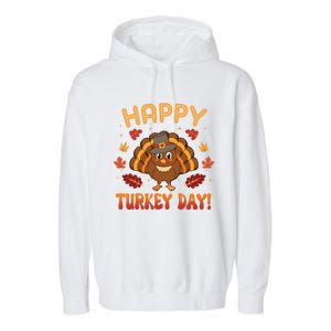 Happy Turkey Day 2024 Autumn Fall Thanksgiving Family Gift Garment-Dyed Fleece Hoodie