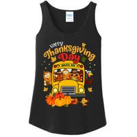 Happy Thanksgiving Day Funny Turkey School Bus Driver Gifts Ladies Essential Tank