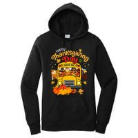 Happy Thanksgiving Day Funny Turkey School Bus Driver Gifts Women's Pullover Hoodie