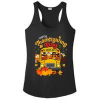 Happy Thanksgiving Day Funny Turkey School Bus Driver Gifts Ladies PosiCharge Competitor Racerback Tank