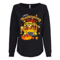 Happy Thanksgiving Day Funny Turkey School Bus Driver Gifts Womens California Wash Sweatshirt