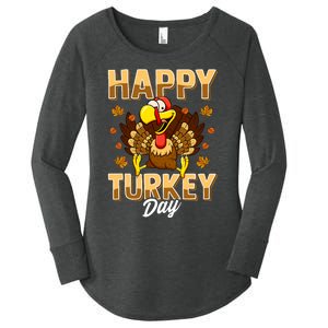 Happy Turkey Day Thanksgiving Day Holiday Gift Women's Perfect Tri Tunic Long Sleeve Shirt