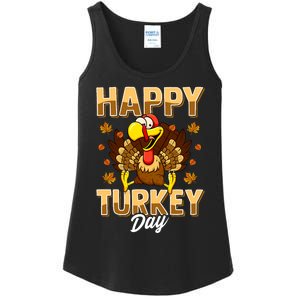 Happy Turkey Day Thanksgiving Day Holiday Gift Ladies Essential Tank