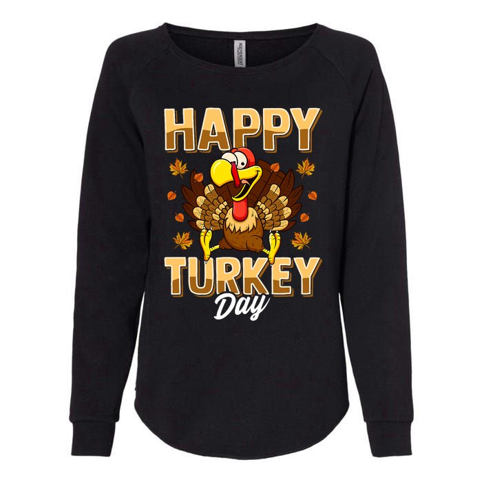 Happy Turkey Day Thanksgiving Day Holiday Gift Womens California Wash Sweatshirt