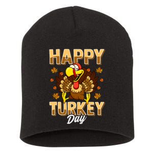 Happy Turkey Day Thanksgiving Day Holiday Gift Short Acrylic Beanie