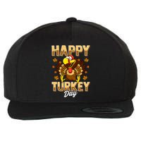 Happy Turkey Day Thanksgiving Day Holiday Gift Wool Snapback Cap