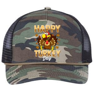 Happy Turkey Day Thanksgiving Day Holiday Gift Retro Rope Trucker Hat Cap