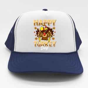 Happy Turkey Day Thanksgiving Day Holiday Gift Trucker Hat