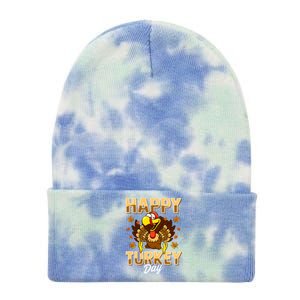 Happy Turkey Day Thanksgiving Day Holiday Gift Tie Dye 12in Knit Beanie