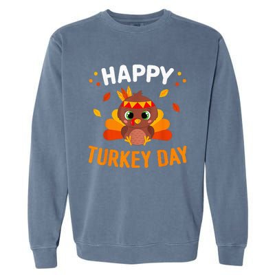 Happy Turkey Day Thanksgiving Gobble Garment-Dyed Sweatshirt