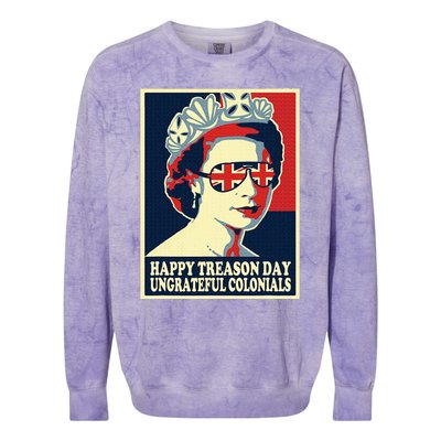 Happy Treason Day 4th Of July British Colonials Flag Colorblast Crewneck Sweatshirt