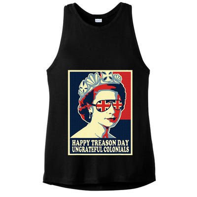 Happy Treason Day 4th Of July British Colonials Flag Ladies PosiCharge Tri-Blend Wicking Tank