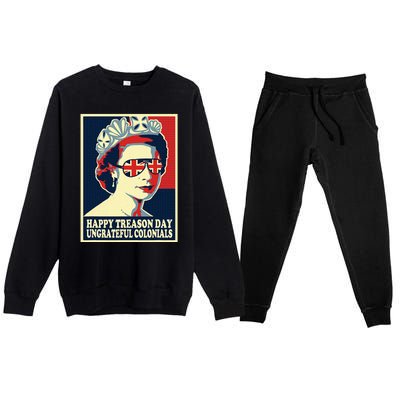 Happy Treason Day 4th Of July British Colonials Flag Premium Crewneck Sweatsuit Set