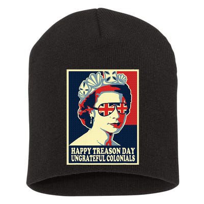 Happy Treason Day 4th Of July British Colonials Flag Short Acrylic Beanie