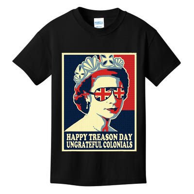 Happy Treason Day 4th Of July British Colonials Flag Kids T-Shirt