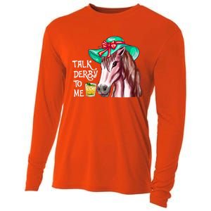 Horse Talk Derby To Me Mint Juleps Funny Derby Horse Racing Gift Cooling Performance Long Sleeve Crew