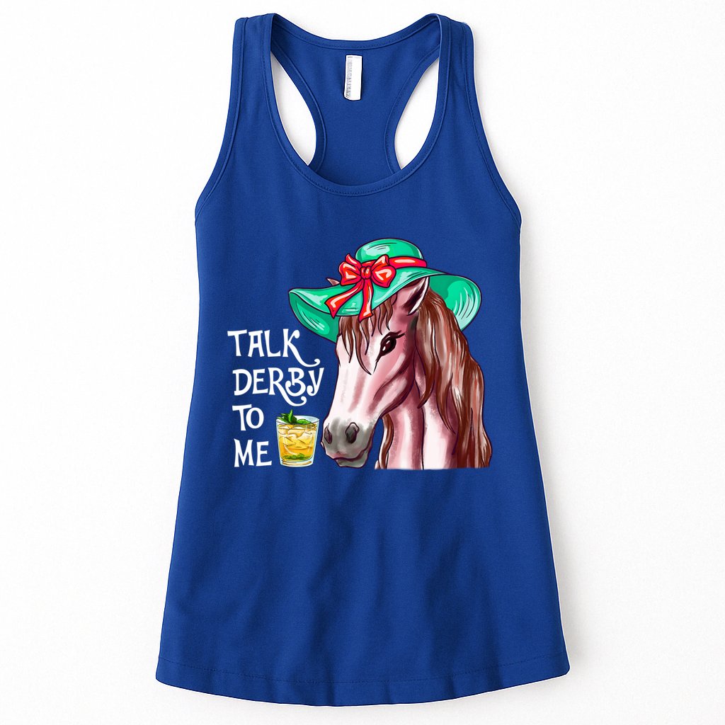 Horse Talk Derby To Me Mint Juleps Funny Derby Horse Racing Gift Womens Tank Top