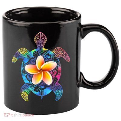 Hawaiian Tie Dye Sea Turtle Gift Cool Hawaii Gift For Men And Women 11oz C Handle Ceramic Mug
