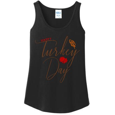 Happy Turkey Day Ladies Essential Tank