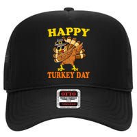 Happy Turkey Day  Cute Little Pilgrim Gift Thanksgiving High Crown Mesh Back Trucker Hat