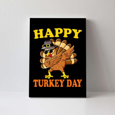 Happy Turkey Day  Cute Little Pilgrim Gift Thanksgiving Canvas