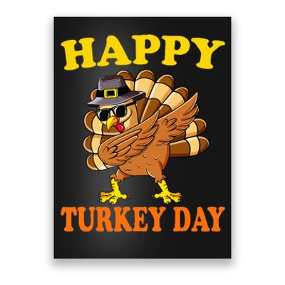 Happy Turkey Day  Cute Little Pilgrim Gift Thanksgiving Poster