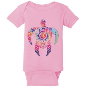 Hippie Tie Dye Psychedelic Sea Turtle Tribal Tee Baby Bodysuit