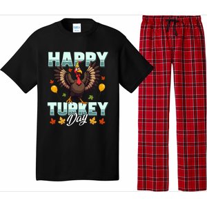 Happy Turkey Day Thanksgiving Birthday Funny Turkey Meaningful Gift Pajama Set