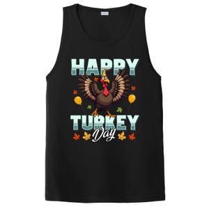 Happy Turkey Day Thanksgiving Birthday Funny Turkey Meaningful Gift PosiCharge Competitor Tank