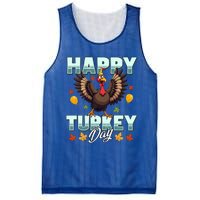 Happy Turkey Day Thanksgiving Birthday Funny Turkey Meaningful Gift Mesh Reversible Basketball Jersey Tank