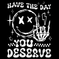 Have The Day You Deserve Motivation Stripe Pom Pom Beanie