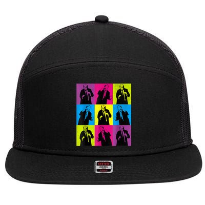 Happy Trump Dancing Pop Art Trump 7 Panel Mesh Trucker Snapback Hat