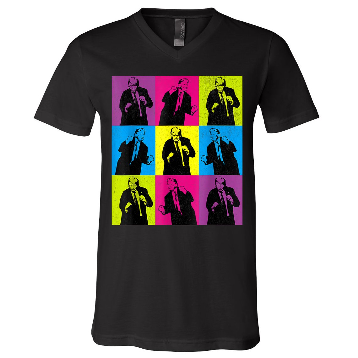 Happy Trump Dancing Pop Art Trump V-Neck T-Shirt