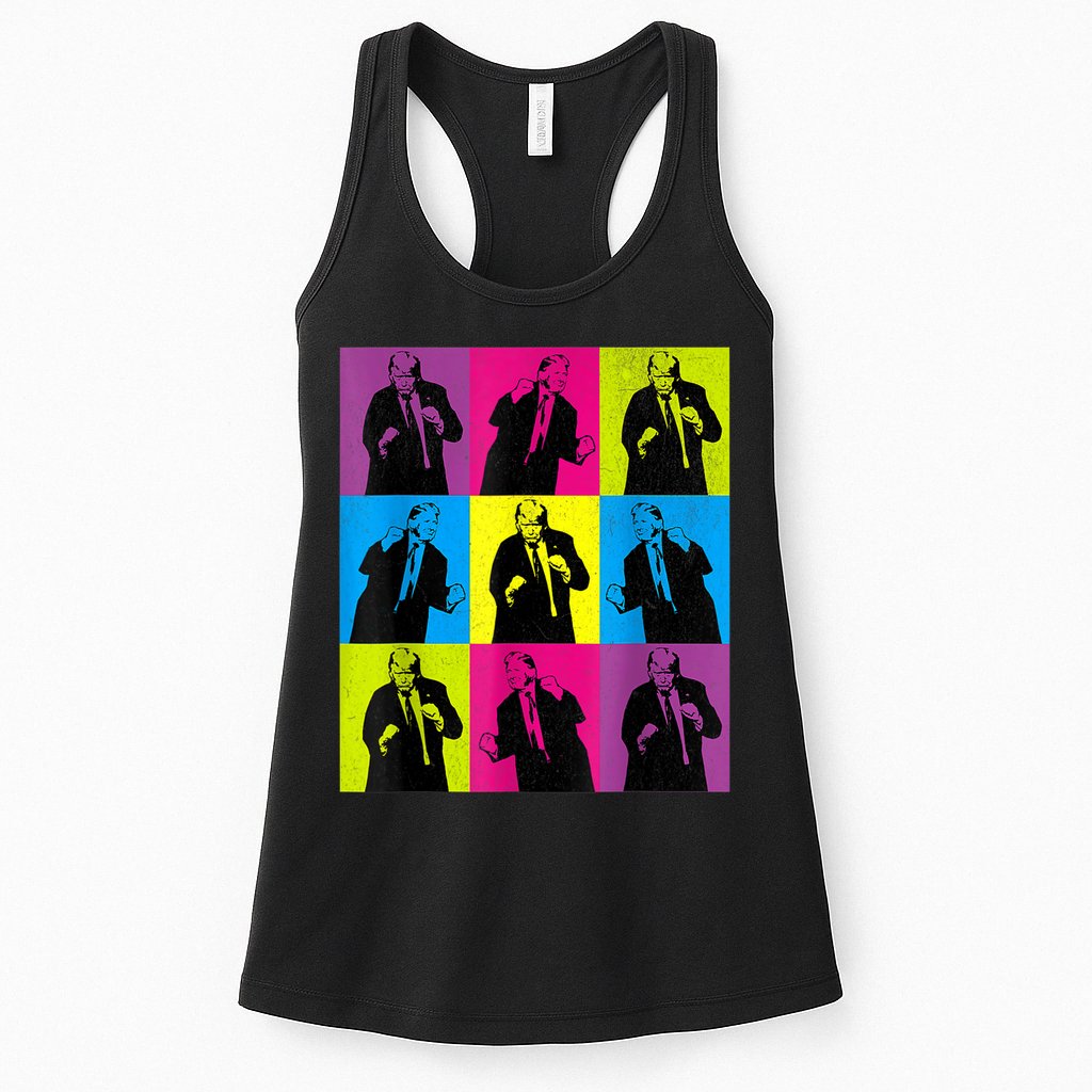 Happy Trump Dancing Pop Art Trump Womens Tank Top