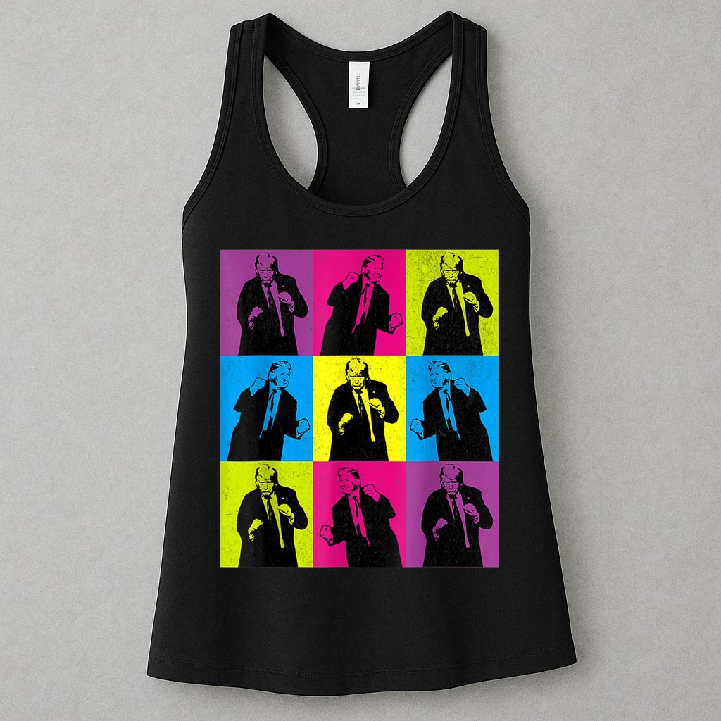 Happy Trump Dancing Pop Art Trump Womens Tank Top