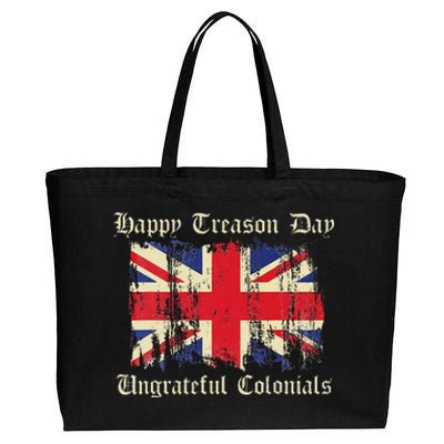 Happy Treason Day Ungrateful Colonials Funny 4th Of July Cotton Canvas Jumbo Tote