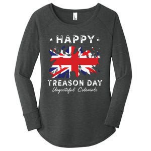 Happy Treason Day Ungrateful Colonials 4th July British Flag Women's Perfect Tri Tunic Long Sleeve Shirt