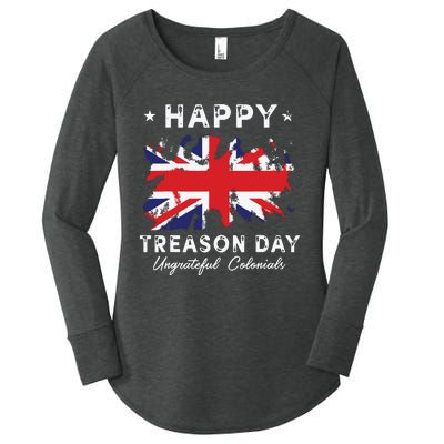 Happy Treason Day Ungrateful Colonials 4th July British Flag Women's Perfect Tri Tunic Long Sleeve Shirt