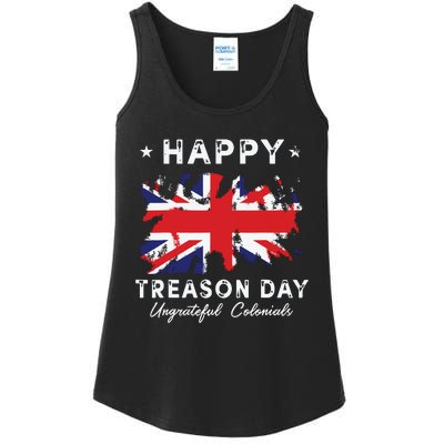 Happy Treason Day Ungrateful Colonials 4th July British Flag Ladies Essential Tank