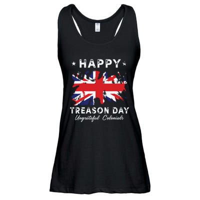 Happy Treason Day Ungrateful Colonials 4th July British Flag Ladies Essential Flowy Tank