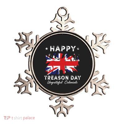 Happy Treason Day Ungrateful Colonials 4th July British Flag Metallic Star Ornament